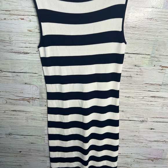 Theory Lasina Sweater Dress Navy Stripe Knit size xs blue white - Picture 7 of 9